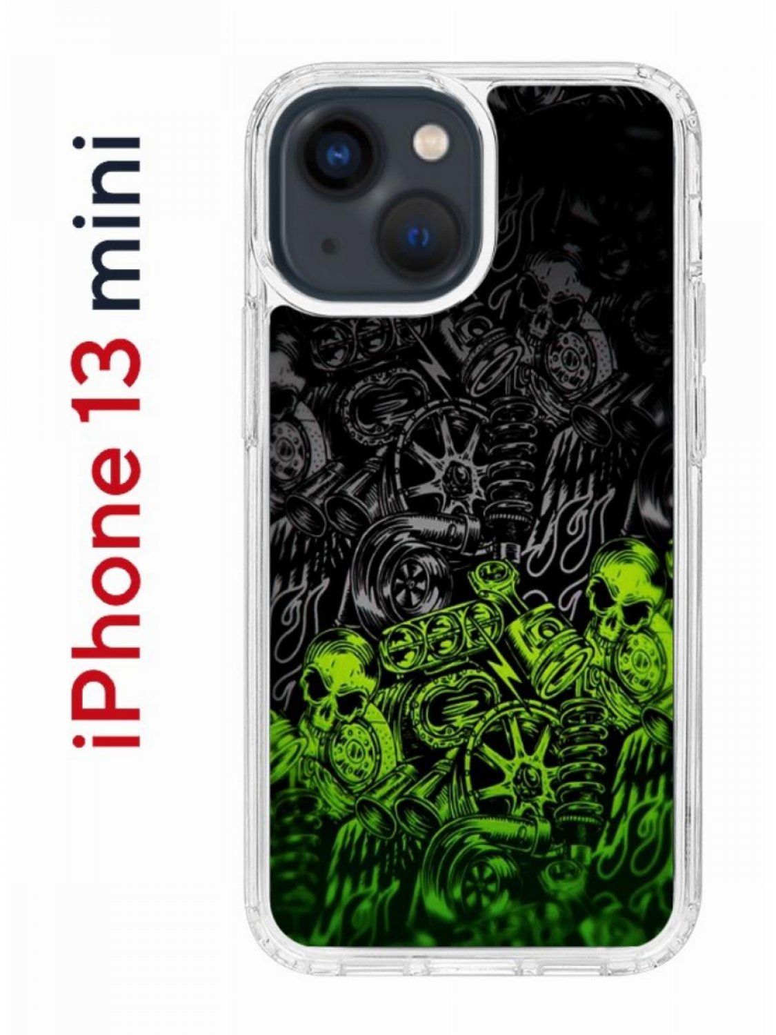 Чехол на iPhone 13 mini с принтом Kruche Print Garage, бампер с защитой  камеры - купить в kupi-chehol, цена на Мегамаркет