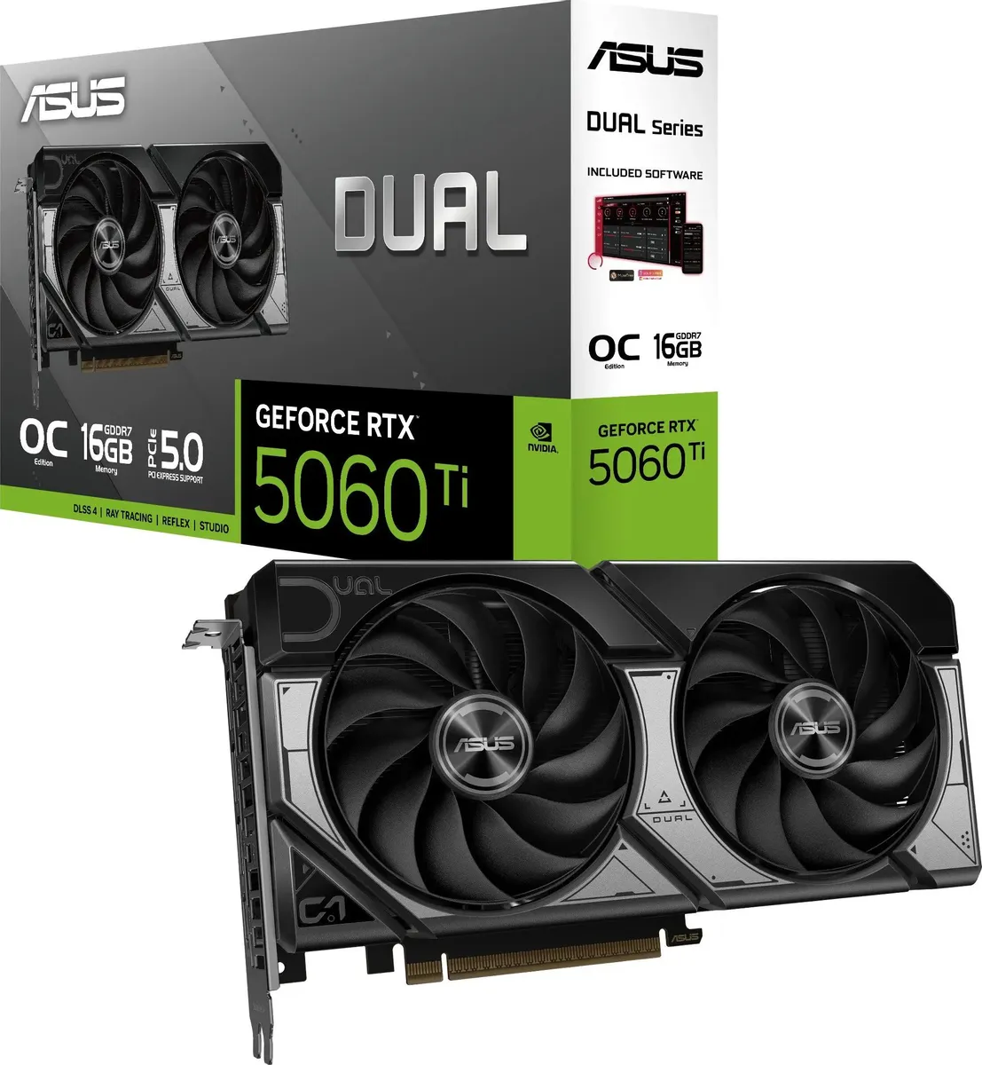 Видеокарта ASUS GeForce RTX 5060 Ti OC 16G Dual (DUAL-RTX5060TI-O16G), купить в Москве, цены в интернет-магазинах на Мегамаркет