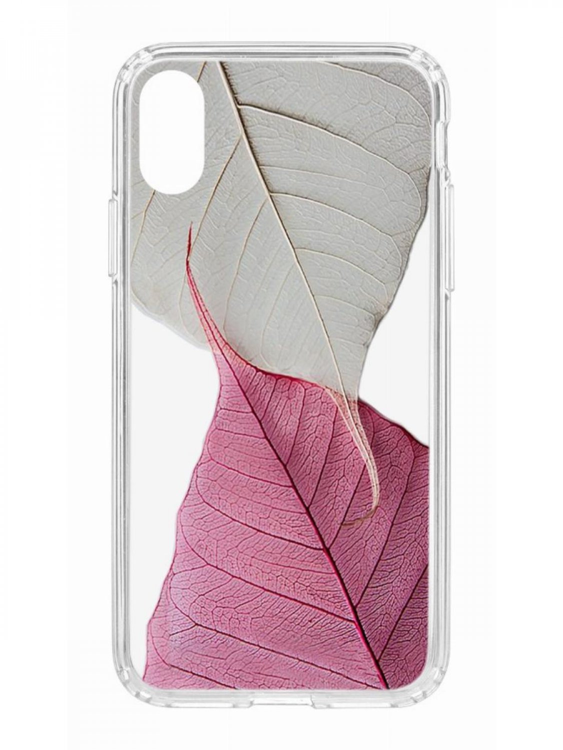 Противоударный чехол для iPhone X/XS КRUЧЕ Print Pink and white прозрачный  с рисунком, купить в Москве, цены в интернет-магазинах на Мегамаркет