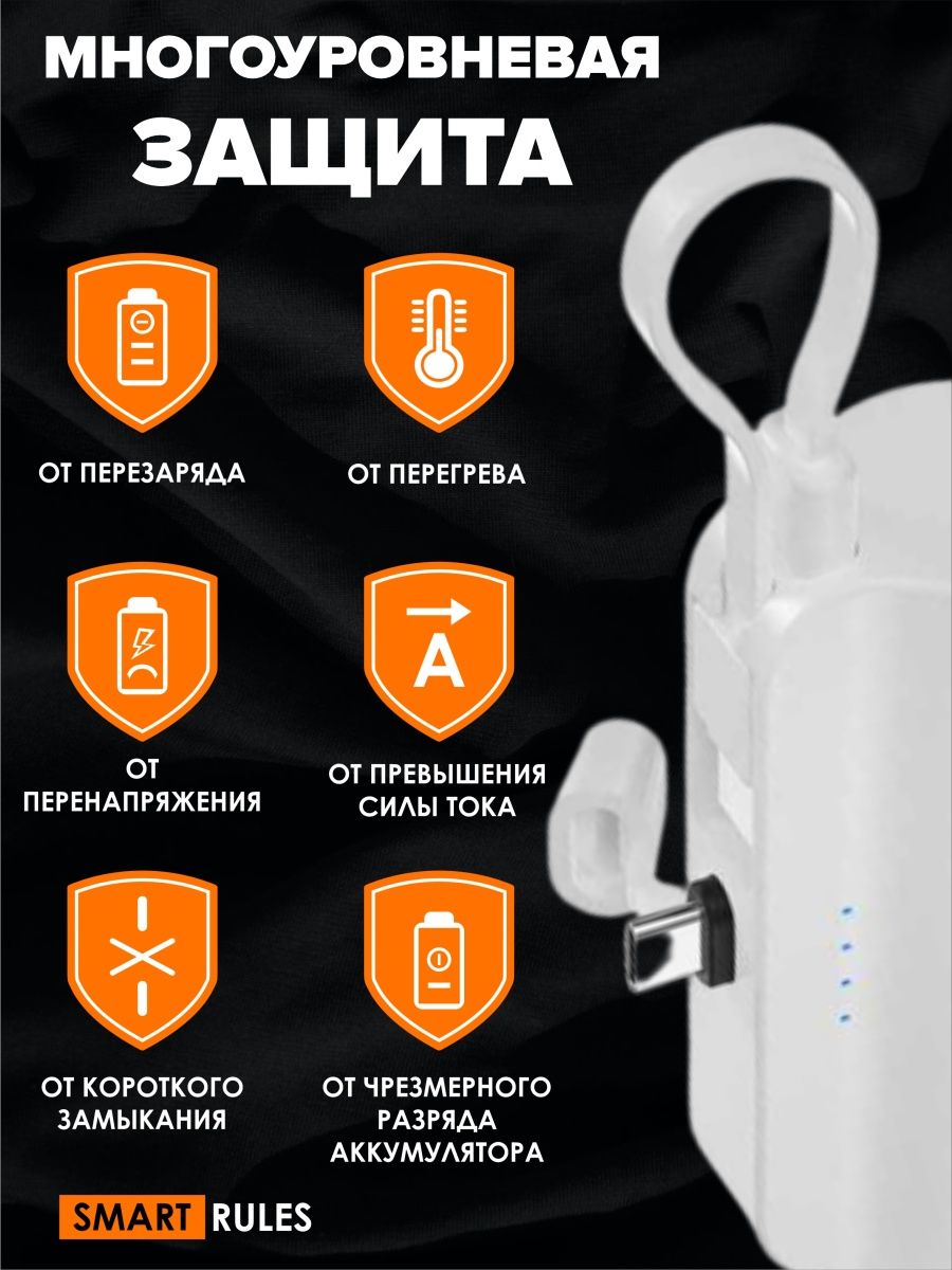 Smartrules Com Внешний аккумулятор 5000 мАч SmartRules CapsulPowerBankWhiteч ...