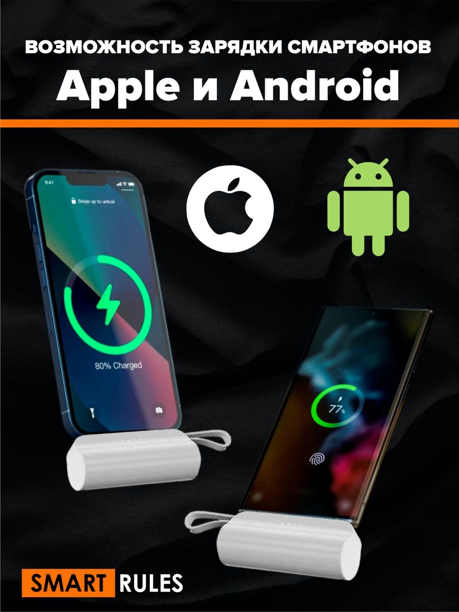 Smartrules Com Внешний аккумулятор 5000 мАч SmartRules CapsulPowerBankWhiteч ...