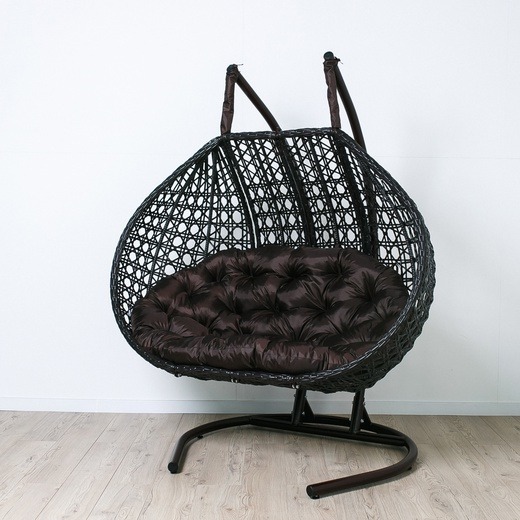 Подвесное кресло коричневое Stuler Travel ромбик Ktmtr1ax1po02te коричневая подушка - купить в Стулер DBS, цена на Мегамаркет