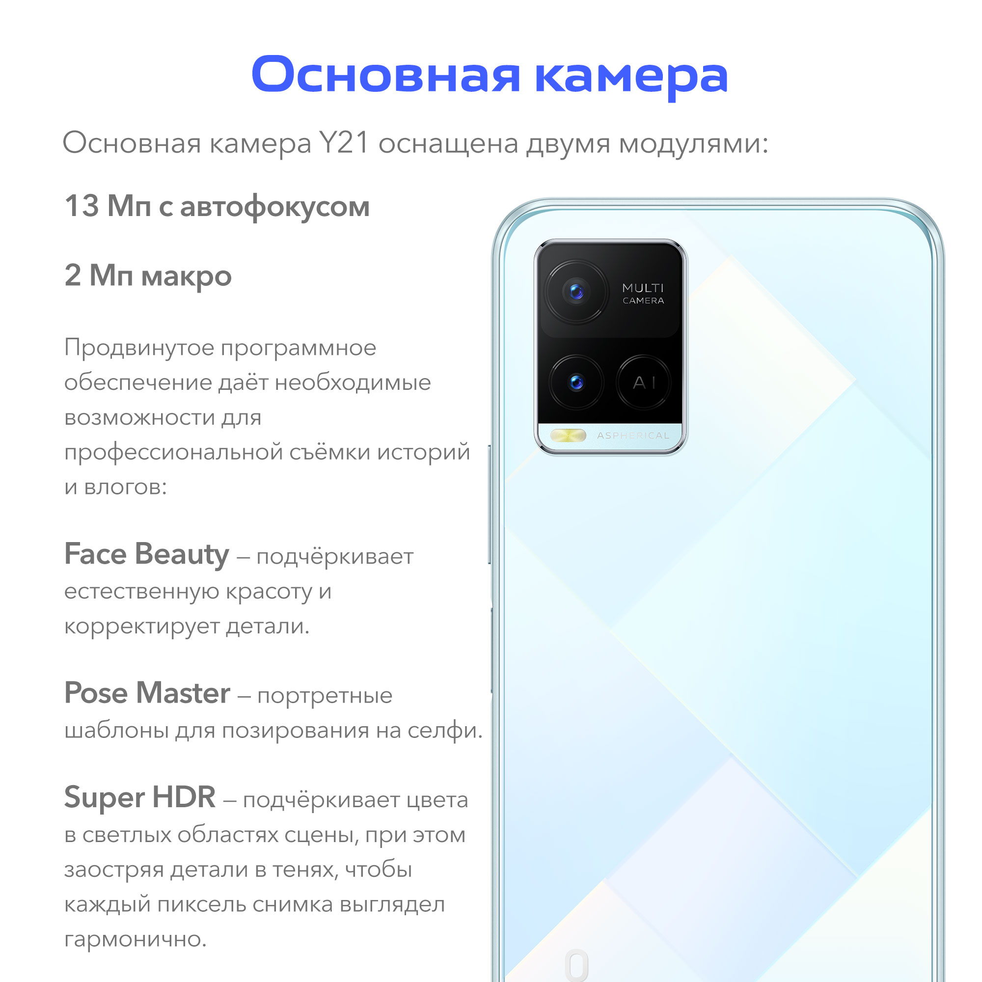 Смартфон Vivo Y21 4/64GB Metallic Blue - отзывы покупателей на маркетплейсе  Мегамаркет | Артикул: 100029532393