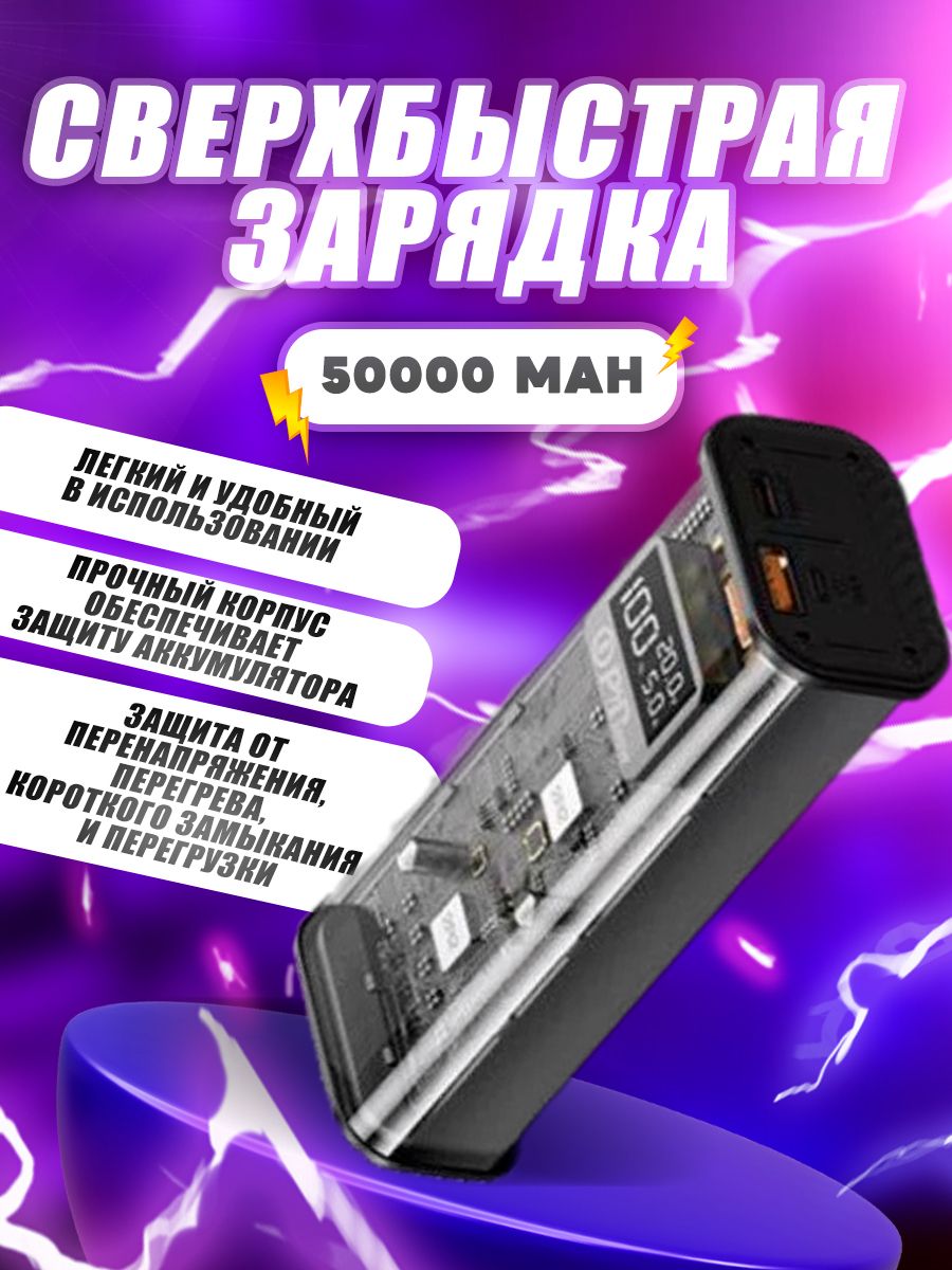 Внешний аккумулятор 50000 mAh PROgadget GT-03 быстрая зарядка - купить в  Москве, цены в интернет-магазинах Мегамаркет