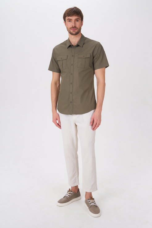 Рубашка мужская Tom Farr T M7004.47 хаки 48 RU