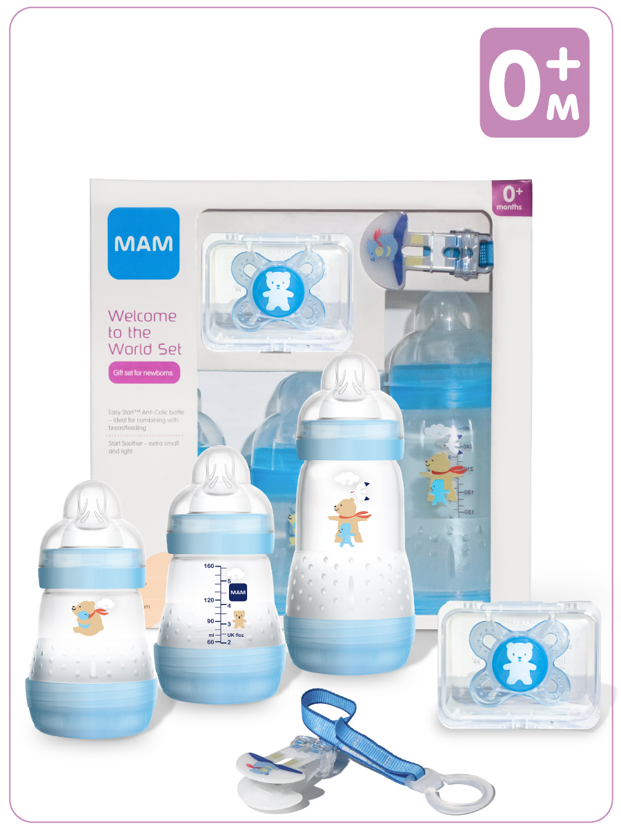 Подарочный набор для новорожденных Mam Welcome to the world Giftset голубой 62860010/4