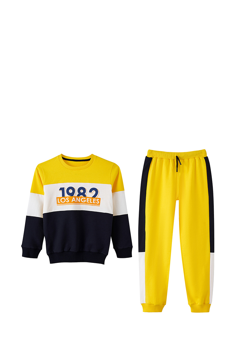 Костюм спортивный детский Max&jessi 5067 синий/белый/желтый р.110