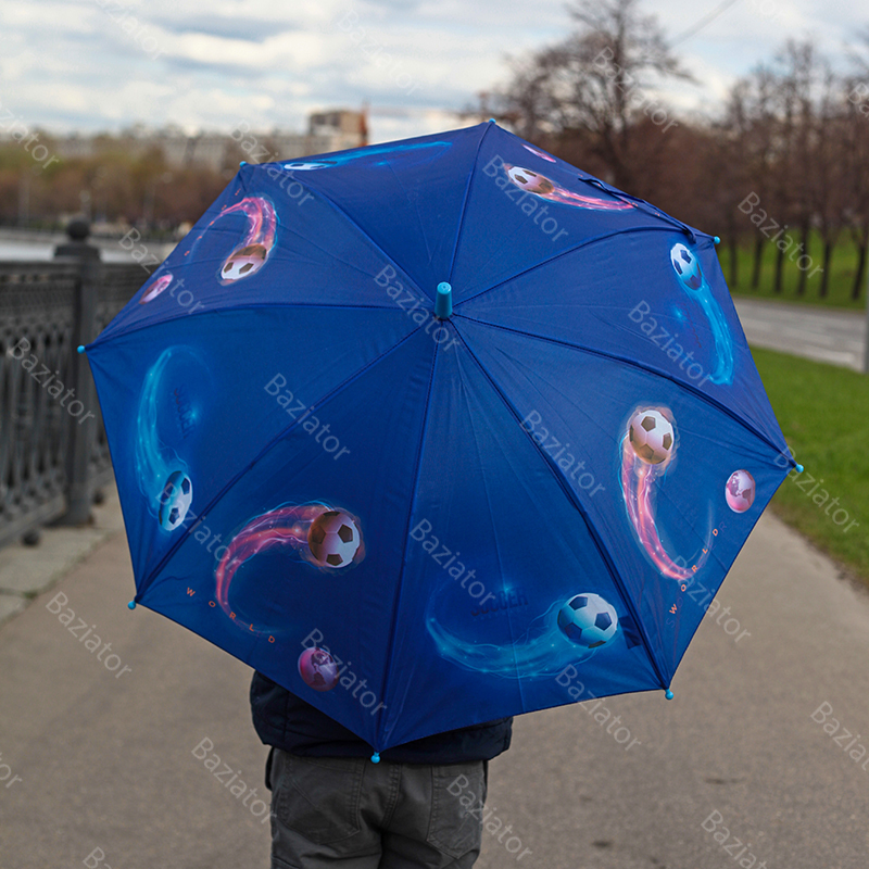 Зонт-трость Baziator со свистком синий X0122V