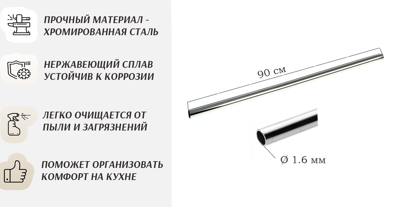 Диаметр рейлинга для кухни