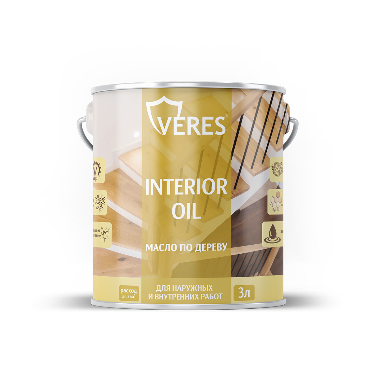 Масло для дерева Veres Interior Oil, 3 л, дуб - купить в ООО "Кол-Сервис", цена на Мегамаркет