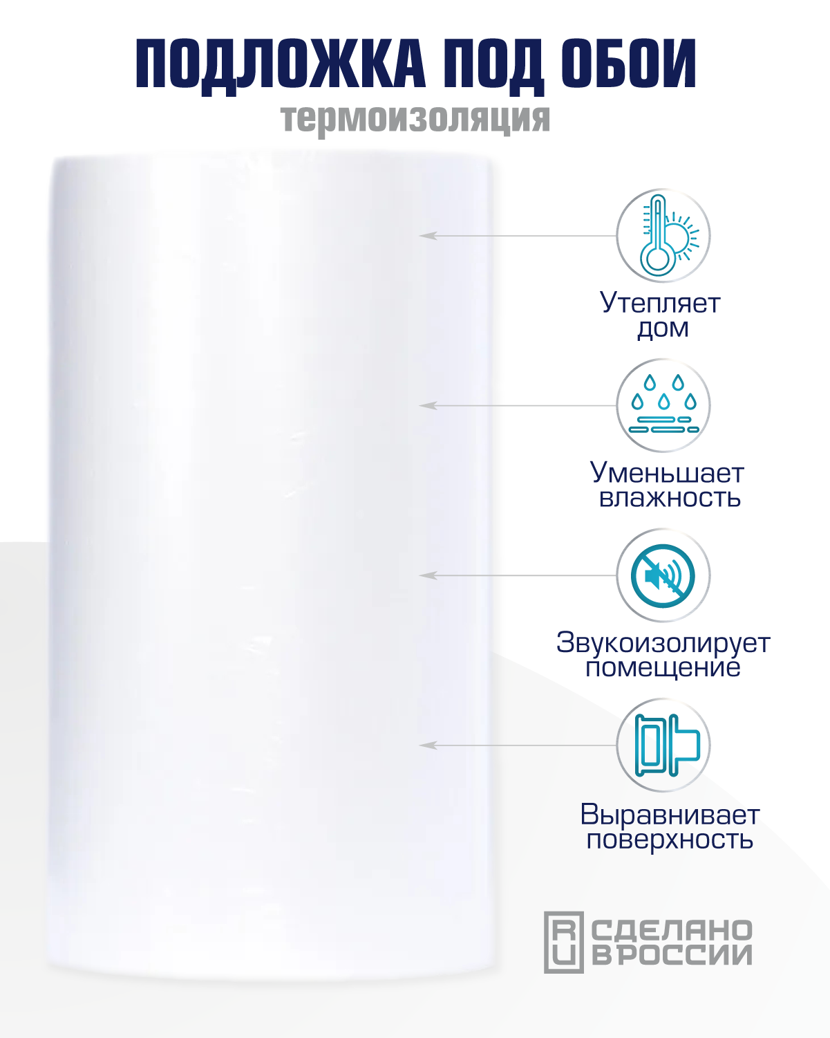 Теплоизолирующая подложка под обои Termonormal T022, 5 мм, 8 рулонов –  купить в Москве, цены в интернет-магазинах на Мегамаркет