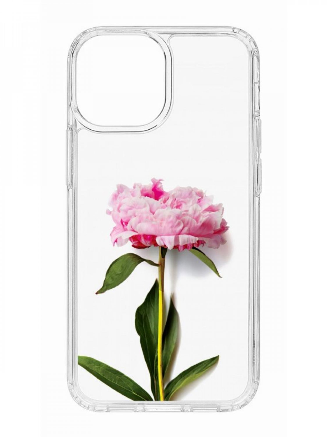 Противоударный чехол для Apple iPhone 13 mini КRUЧЕ Print Пион прозрачный с  рисунком - купить в Москве, цены на Мегамаркет