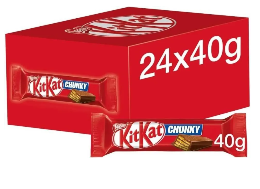 Купить батончик в молочном шоколаде Kit Kat Chunky, 40 г х 24 шт, цены на Мегамаркет | Артикул: 600016911523