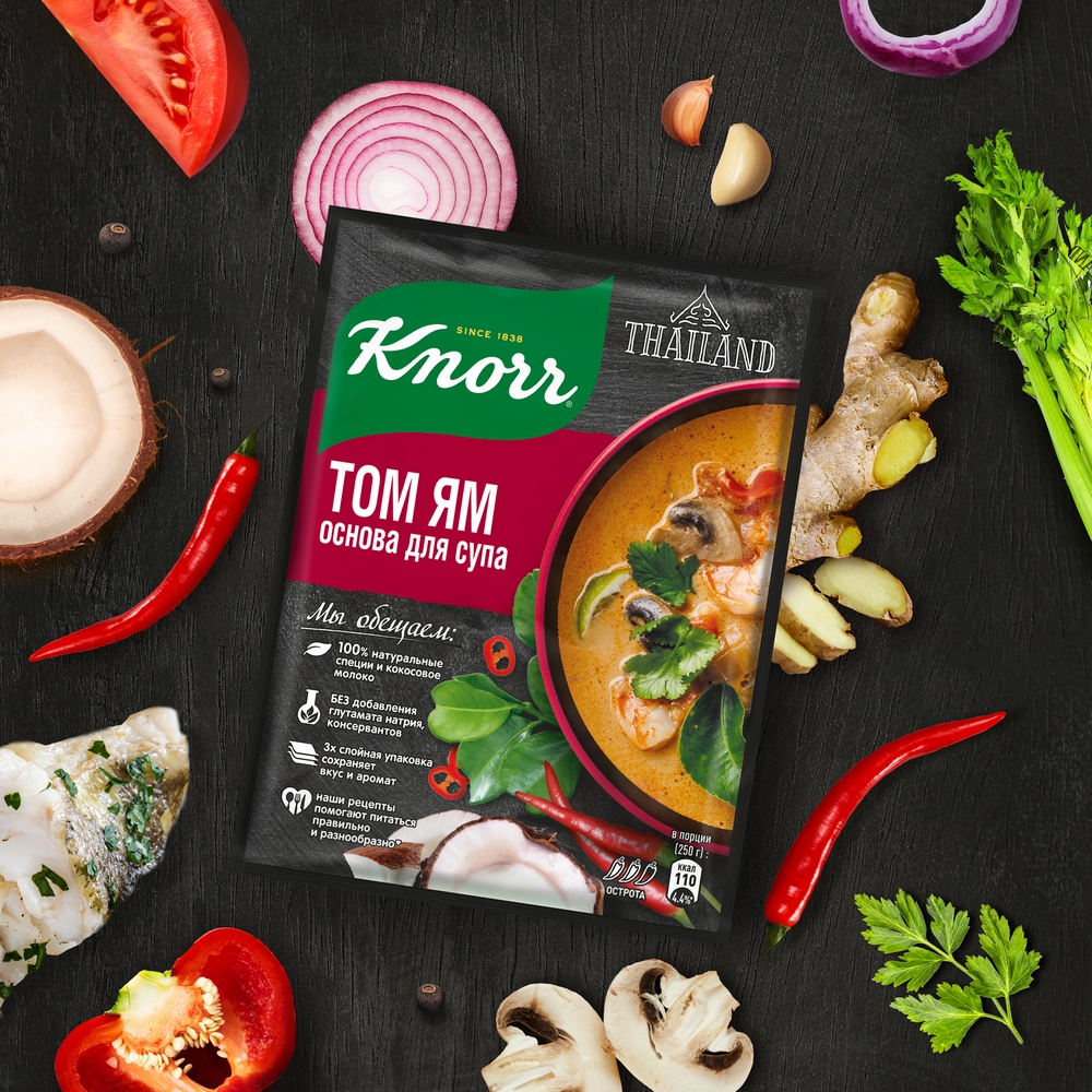 Купить приправа Knorr Основа для супа Том Ям 31 г, цены на Мегамаркет |  Артикул: 100028800193