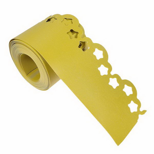 Лента бордюрная фигурная  желтая, 15Х900см