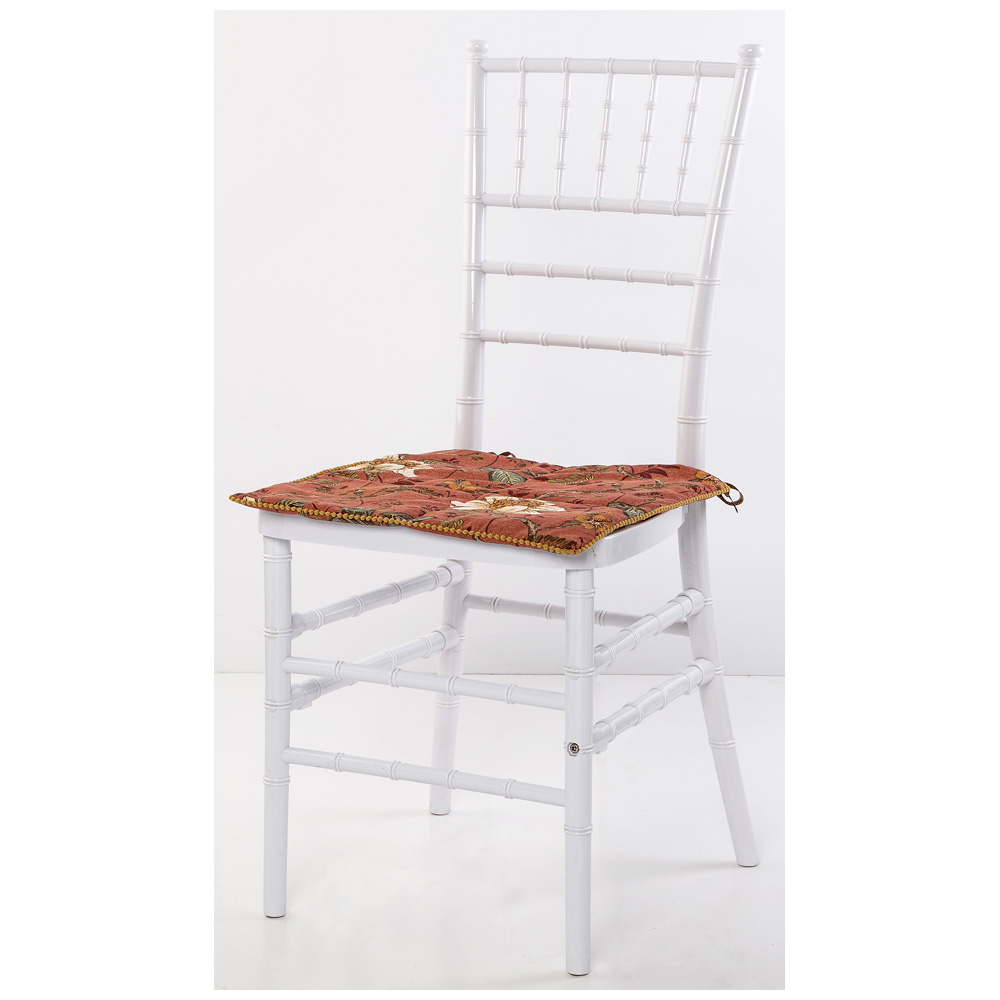 Подушка на стул на сидушку Santalino Магнолия 40х40 см, красный 1 шт