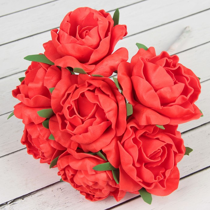 Букет красных искусственных цветов "Объёмный цветок", 7 шт купить в интернет-магазине, цены на Мегамаркет