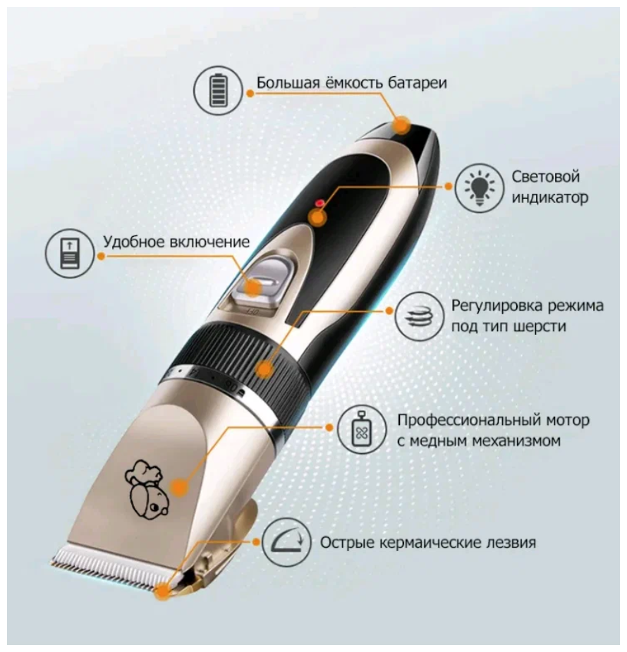 Купить машинка для стрижки для кошек и собак BoDom, керамика, золотистый,  цены на Мегамаркет | Артикул: 600005652999