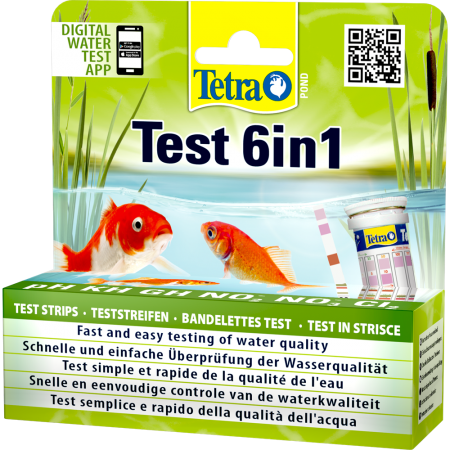 Тест Tetra Pond Quick Test6in1, pH, GH, KH, NO2, NO3, Cl, для использования в пресной воде