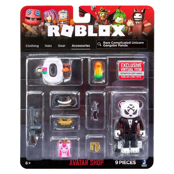 Roblox ROB0354 Фигурка героя Rare Complicated Unicorn Gangster Panda с аксессуарами