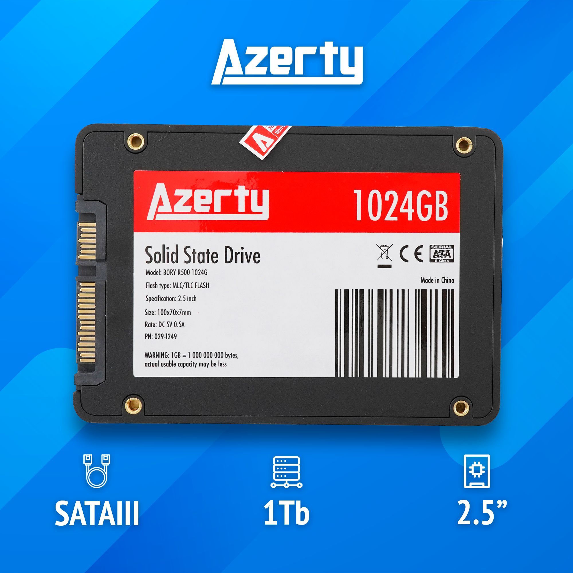 SSD накопитель Azerty Bory R500 1024G 2.5" 1 ТБ 029-1249 - купить в Москве, цены в интернет-магазинах Мегамаркет