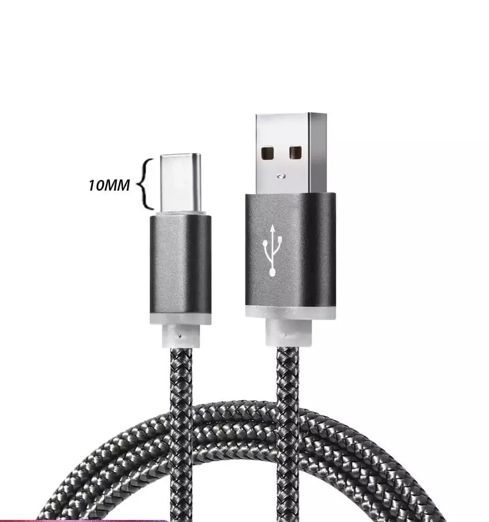 Кабель USB Type-C (удлинённый разъём 10мм) для смартфонов с усиленным  корпусом, купить в Москве, цены в интернет-магазинах на Мегамаркет