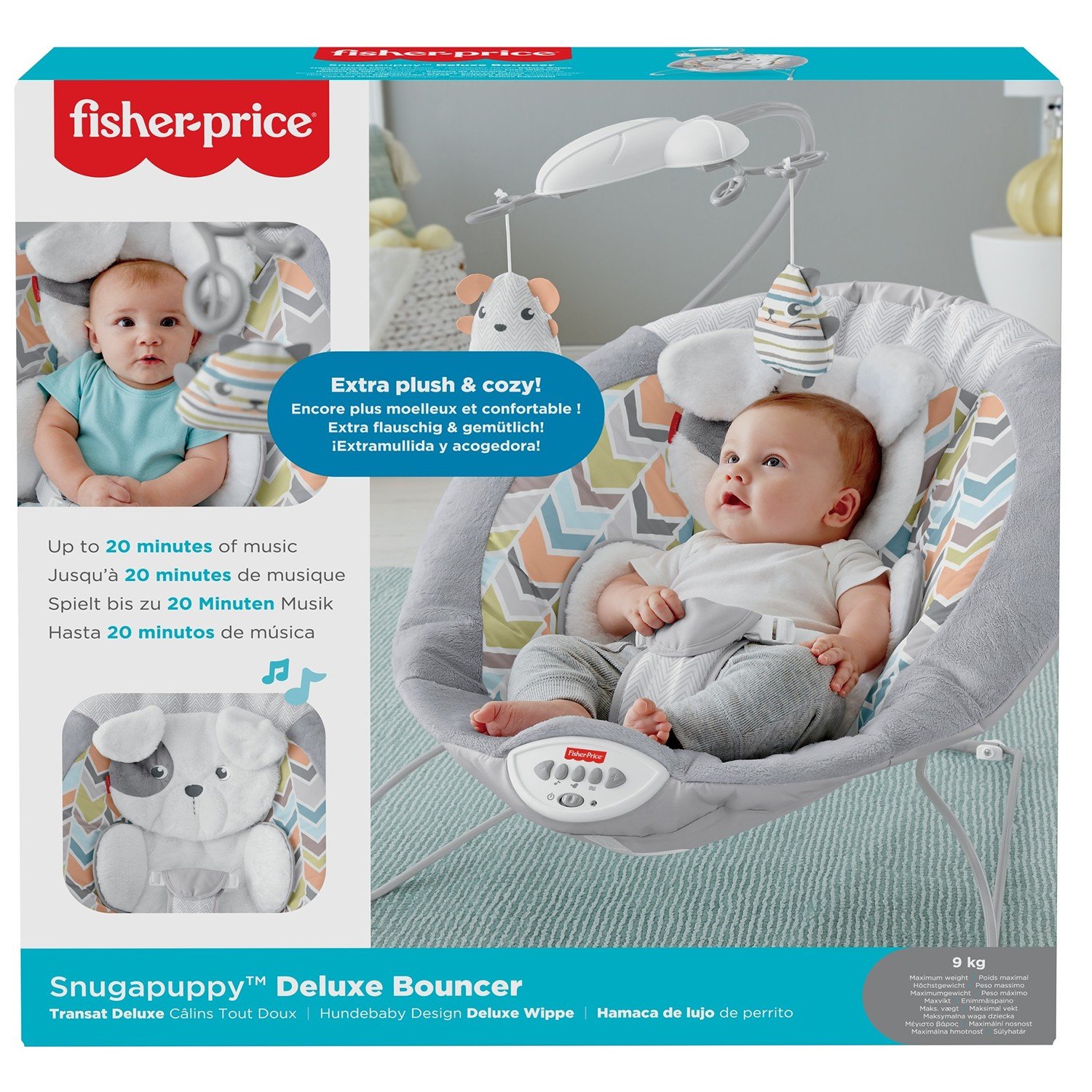 Шезлонг fisher price плюшевый щенок