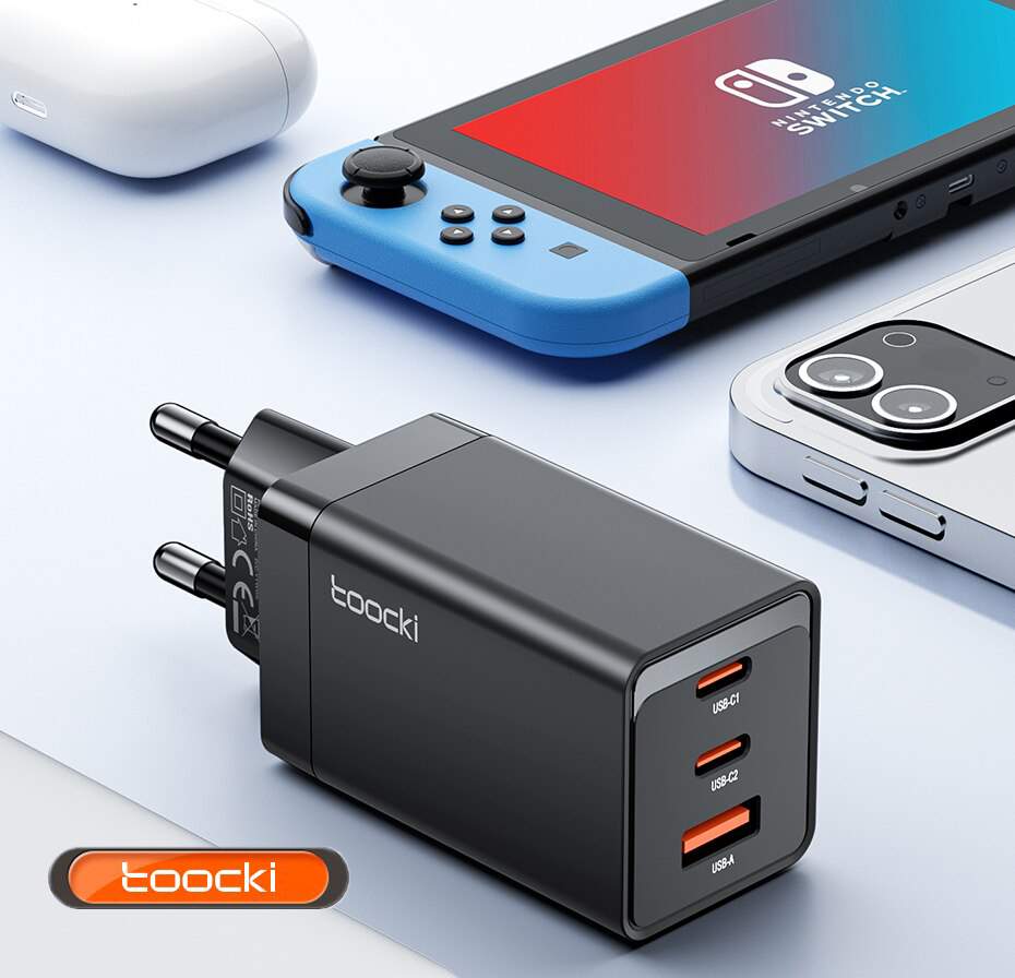 Сетевое зарядное устройство Toocki 67W Multi-port GaN Charger 1xUSB, 2xUSB  Type-C белый, купить в Москве, цены в интернет-магазинах на Мегамаркет