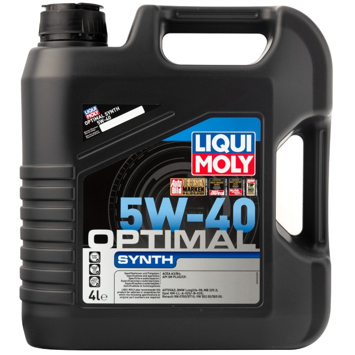 Масло моторное Liqui Moly Optimal Synth 5W-40, синтетическое, 3926, 4 л - купить в Мегамаркет МСК Подольск (со склада МегаМаркет), цена на Мегамаркет