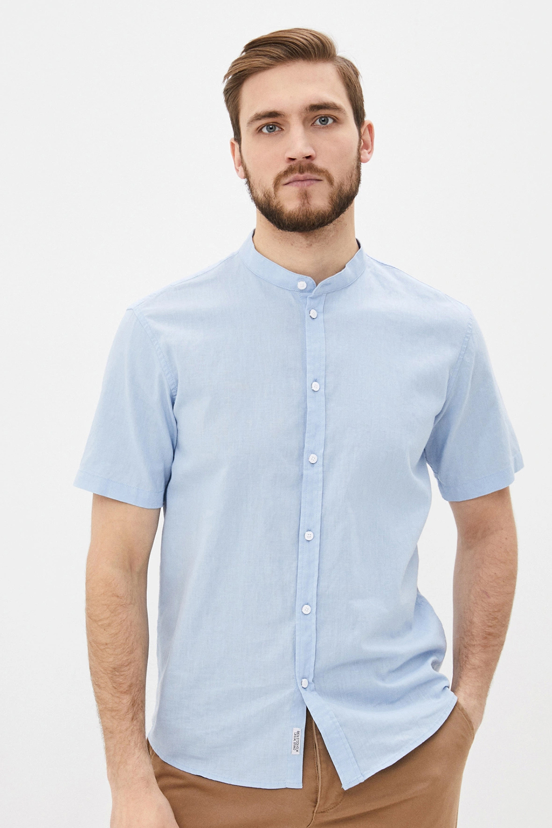 Рубашка мужская Baon B681201 голубая XL