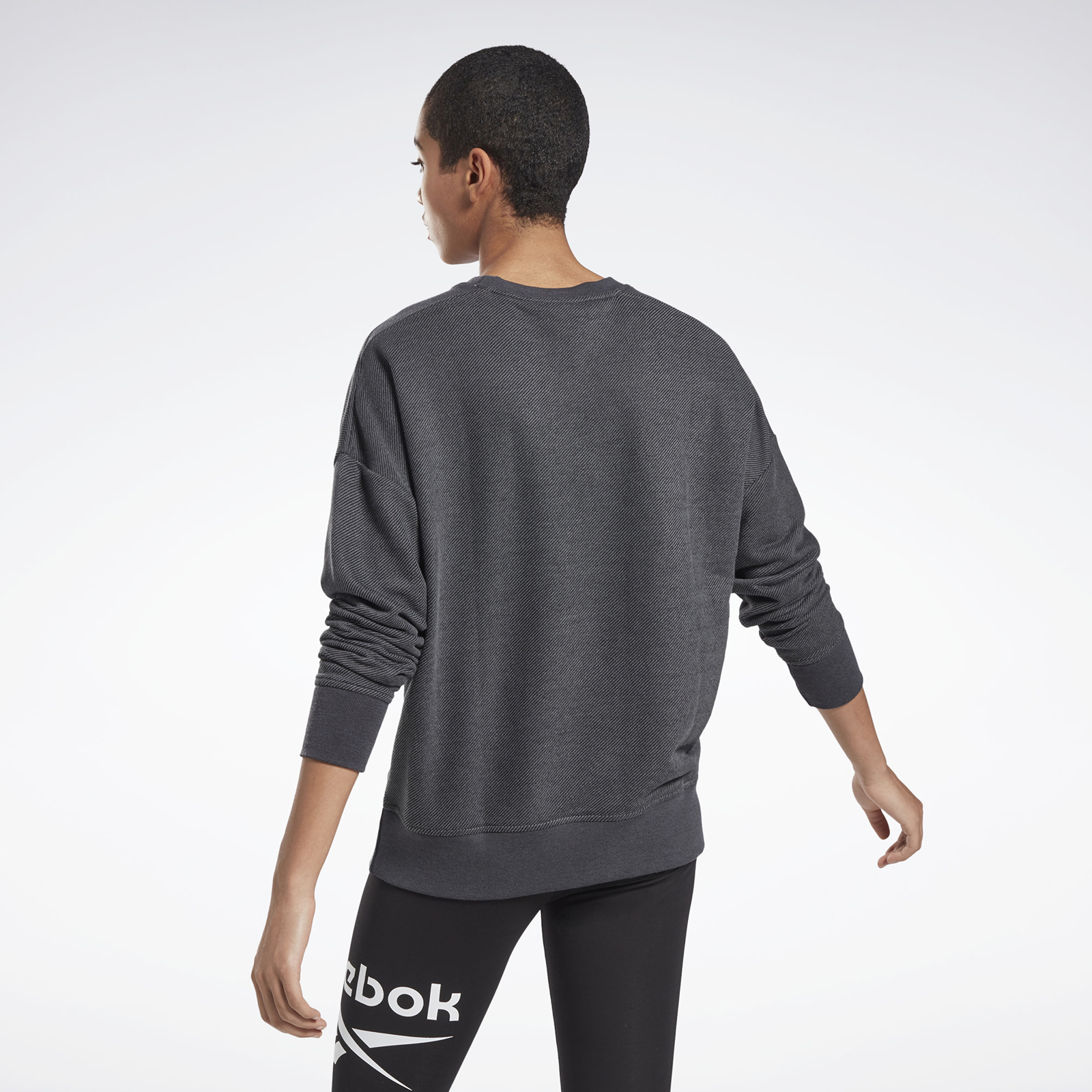 Свитшот женский Reebok Te Textured Crew черный XS