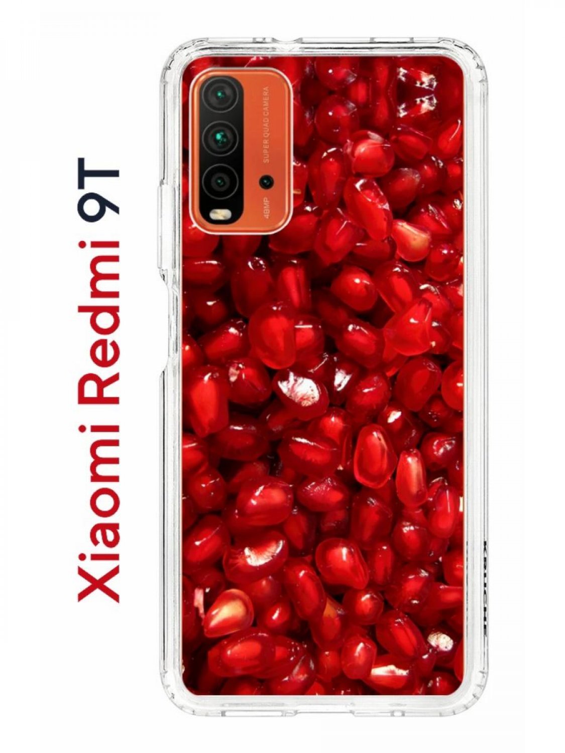 Чехол на Redmi 9T с принтом Kruche Print Гранат,противоударный бампер,с  защитой камеры, купить в Москве, цены в интернет-магазинах на Мегамаркет