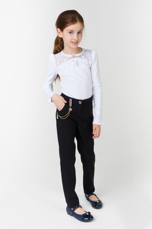 Купить брюки для девочки Маленькая Леди, цв.чeрный, р-р 122, цены в Москвена Мегамаркет