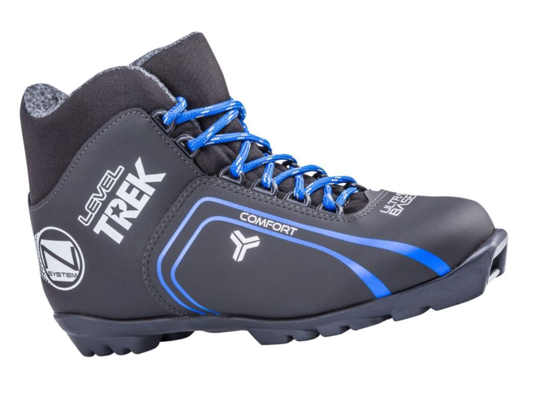 Ботинки лыжные NNN TREK Level3 черные/логотип синий размер RU37 EU38 CM23,5