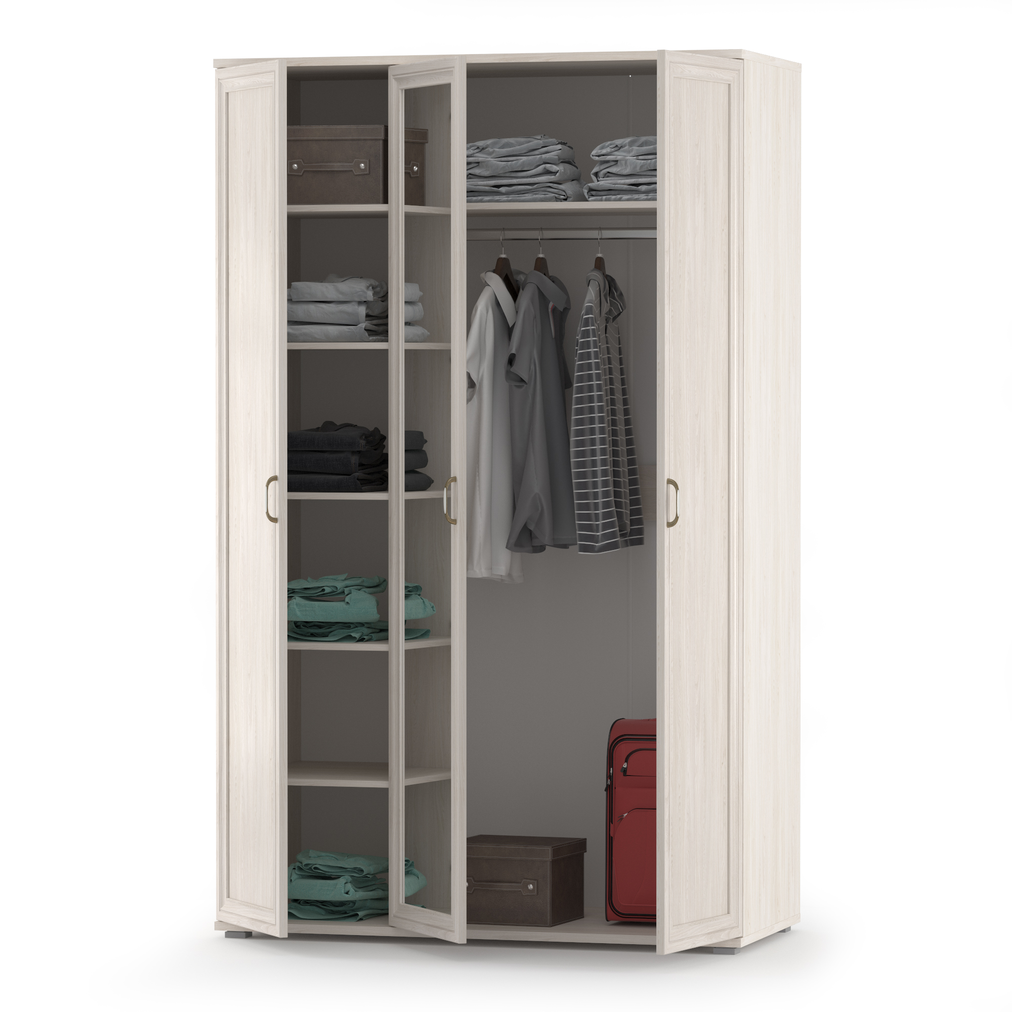Шкаф для одежды Mobi Бьянка 1782-02 ясень анкор светлый, 135х62х217 см