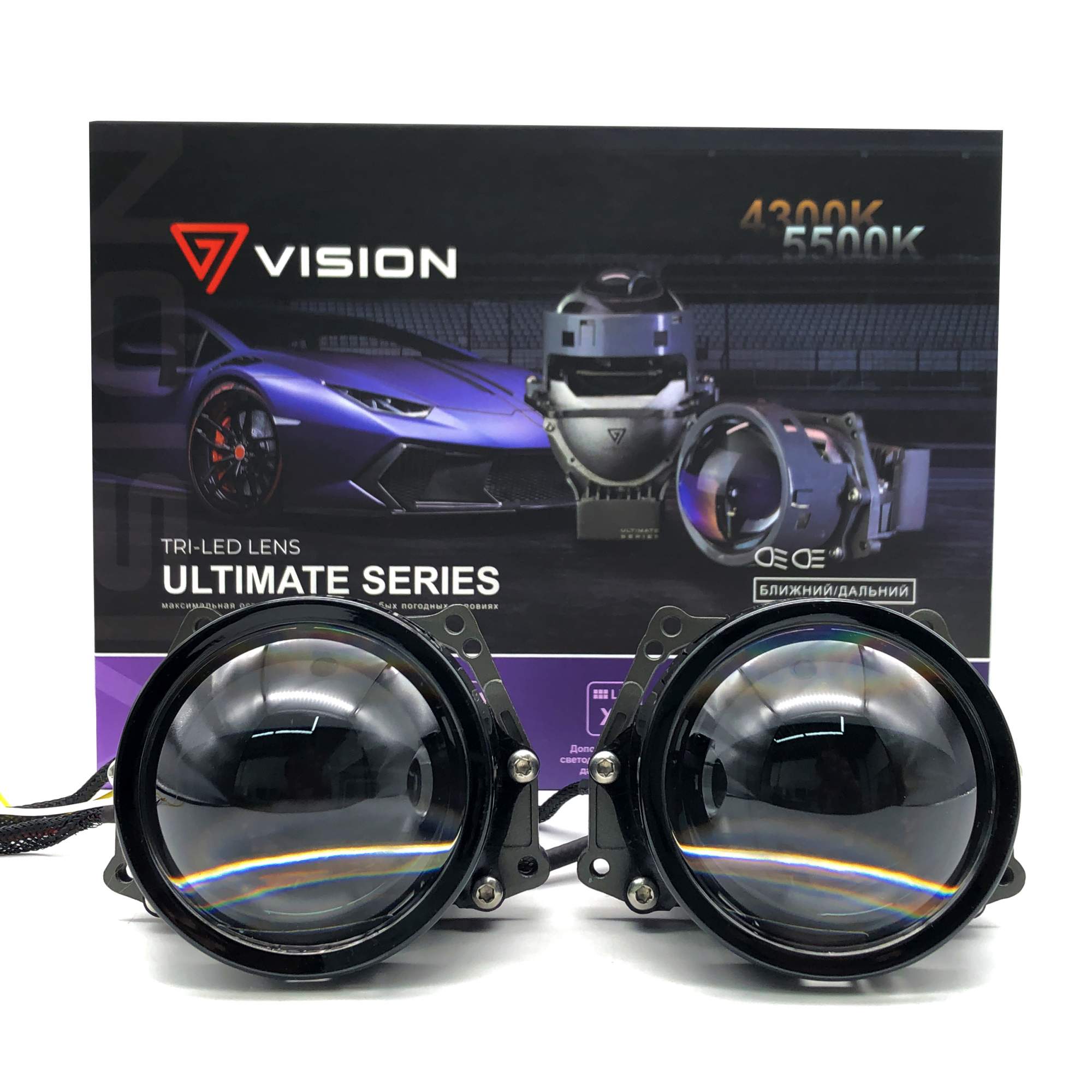 Гранд вижн линзы. Vision Ultimate tri led. Ultra Vision линзы\. Bi-Vision линзы под гайку. Линзы Vision Ultimate Размеры.