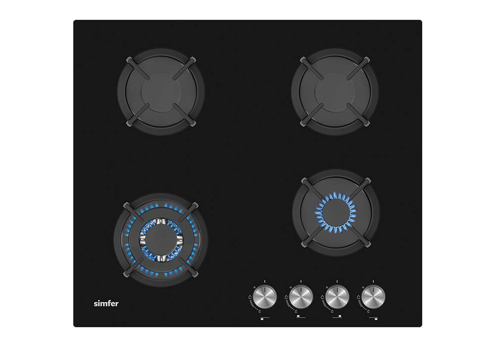 Встраиваемая варочная панель газовая Simfer H60N41B571 черный - купить в KitchenGoods, цена на Мегамаркет