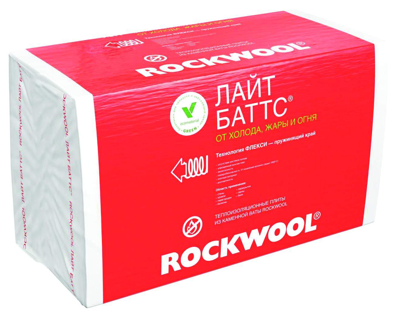  вата Rockwool Лайт Баттс, 1000 x 600 x 50 мм, 10 плит  в .