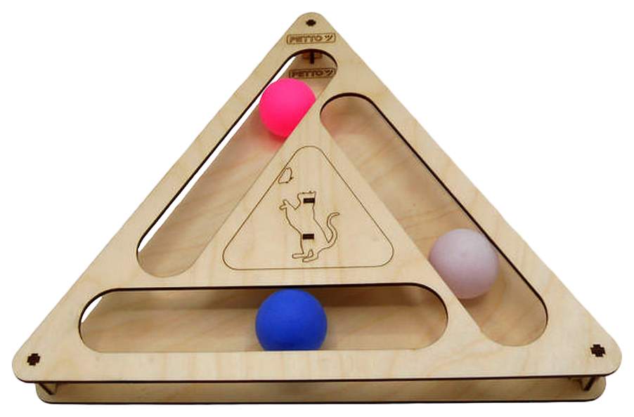 Игровой комплекс для кошек GoSi Треугольник с шариками, 32 х 28 х 3,6 см