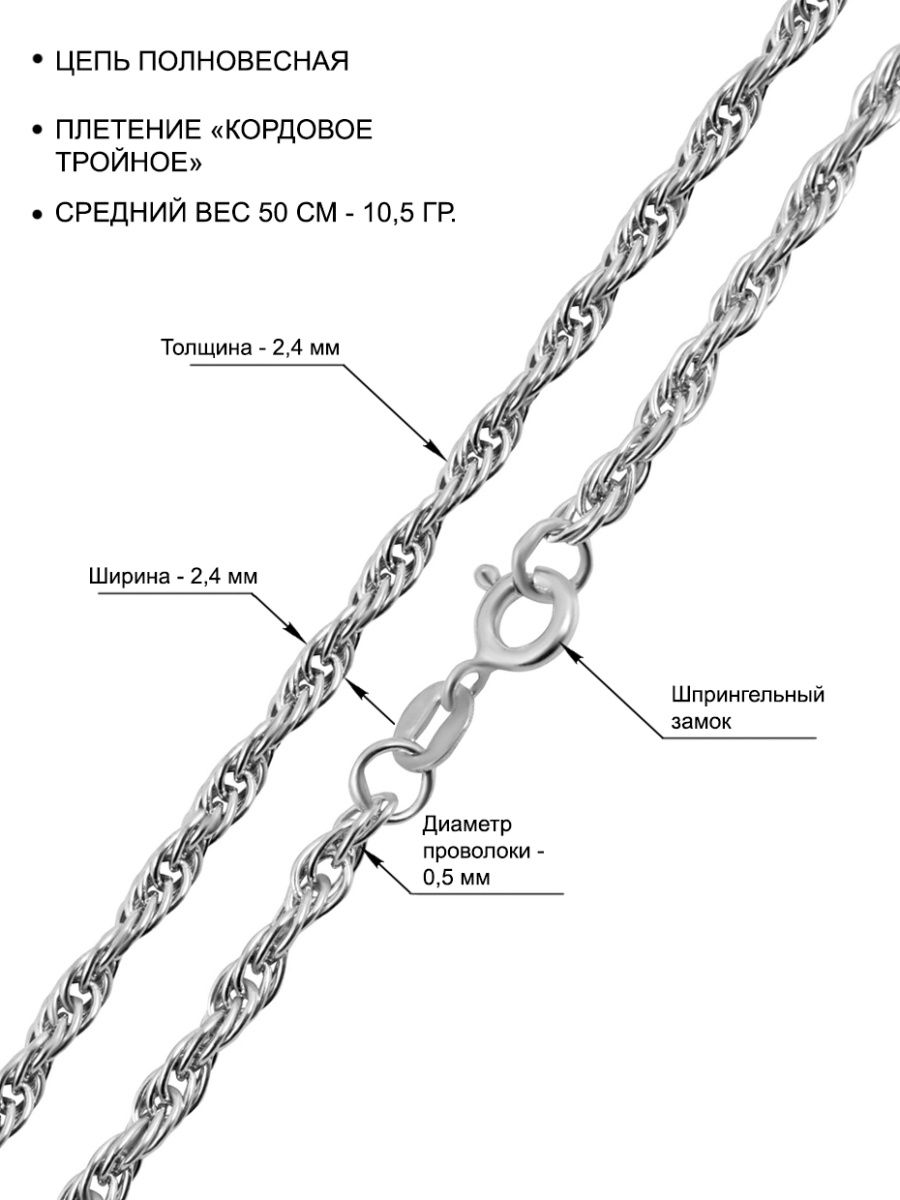 Плетение цепочки корда схема Ювелирная цепочка на шею женская серебро 925 - купить в Москве, цены в интернет-