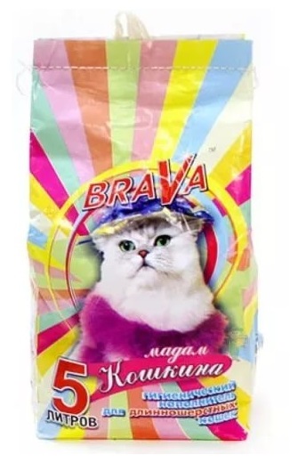 Впитывающий наполнитель для кошек Brava Мадам Кошкина диатомитовый, 5 кг, 5 л