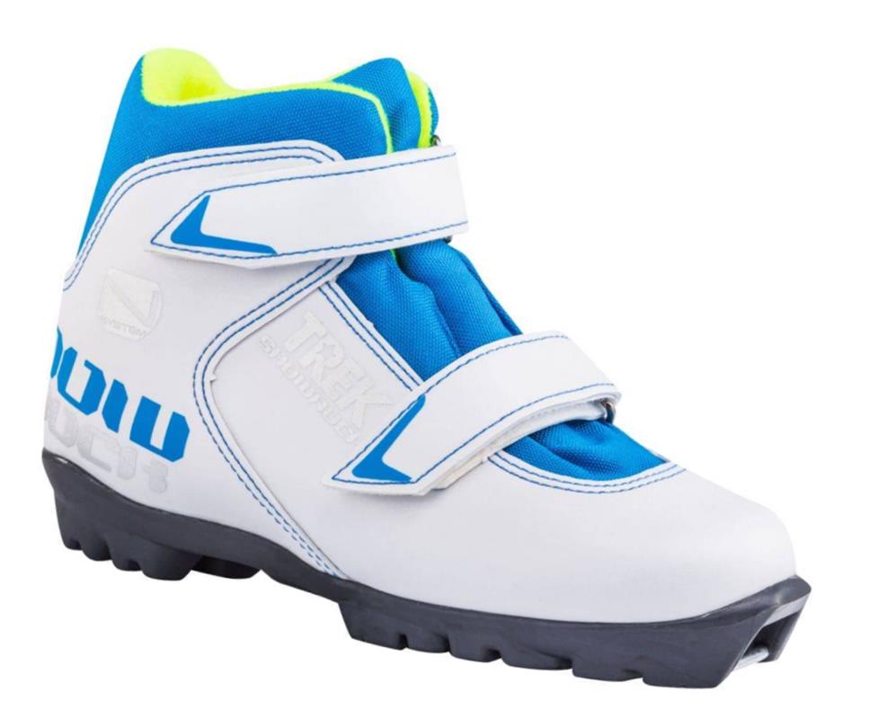 Ботинки лыжные детские NNN TREK Snowrock2 белые/логотип синий размер RU29 RU30 СМ18