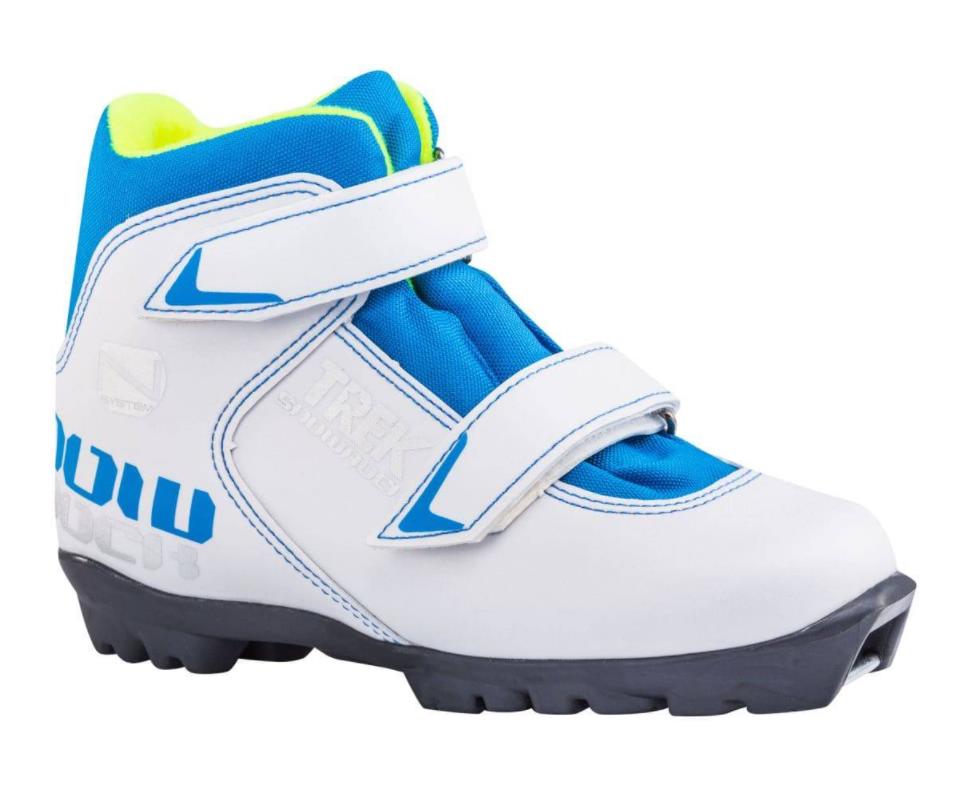 Ботинки лыжные детские NNN TREK Snowrock2 белые/логотип синий размер RU35 RU36 СМ22,5