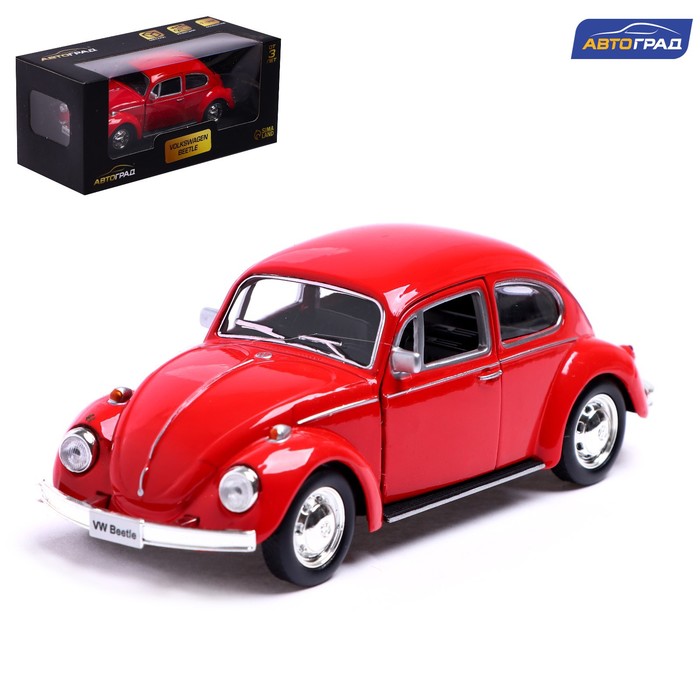 Купить машина металлическая VOLKSWAGEN BEETLE 1967, 1:32, открываются двери, инерция, красный, цены на Мегамаркет