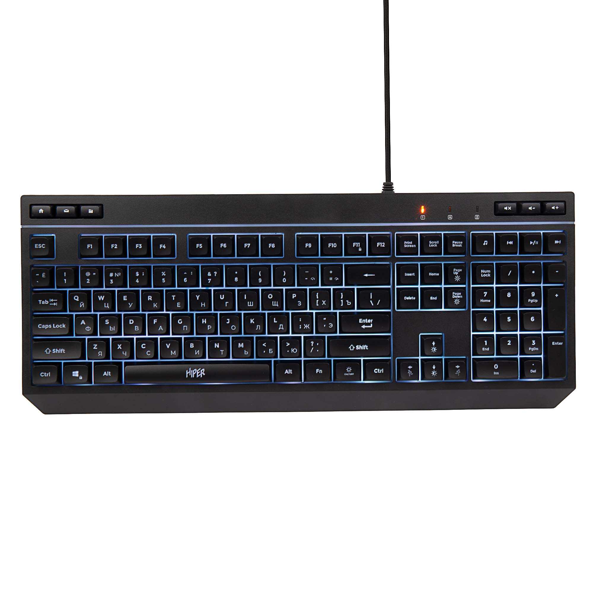 Проводная игровая пленочная клавиатура HIPER GKEY-1100 Black, купить в ...