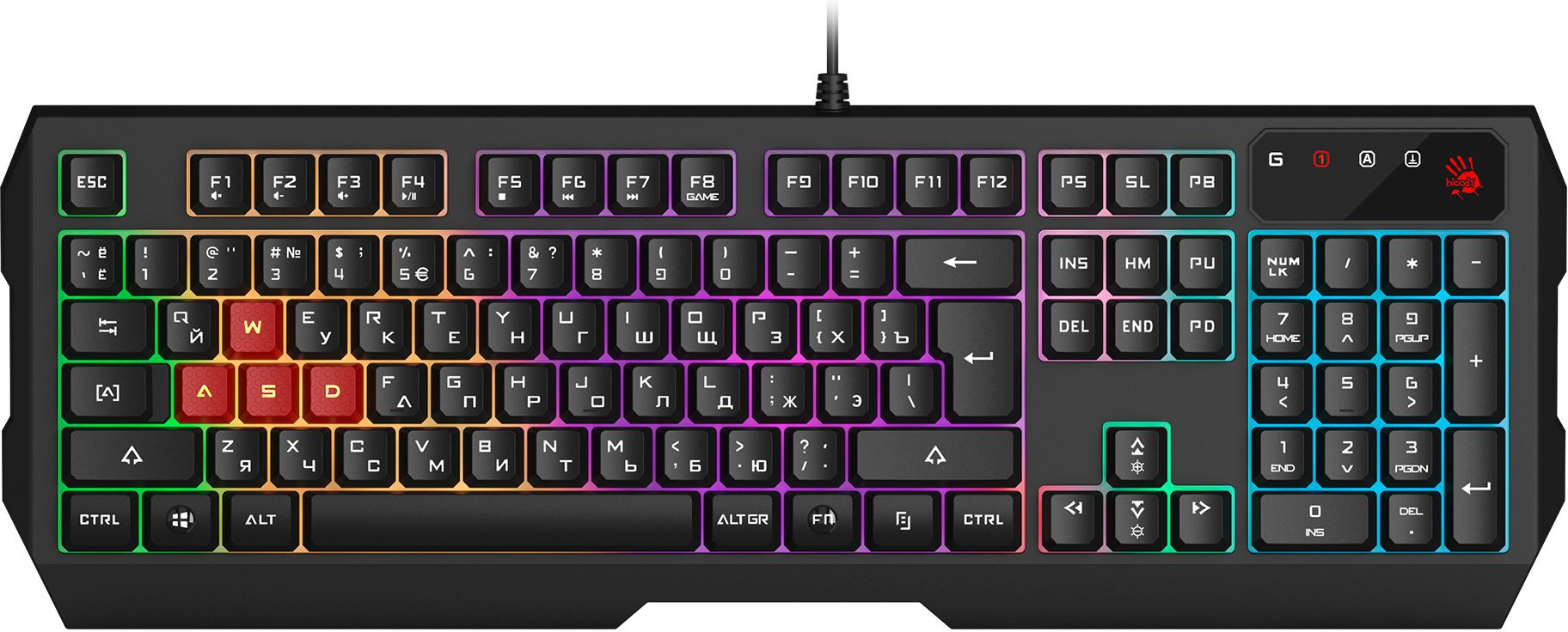 Проводная игровая клавиатура A4Tech Bloody B130N Black, купить в Москве, цены в интернет-магазинах на Мегамаркет
