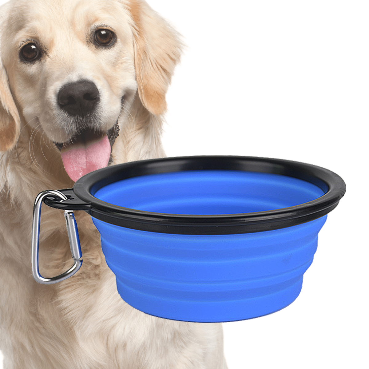 Товары для животных. Домашние питомцы. Миска складная силиконовая синяя. Многодрмашних животных. Pets для животных.
