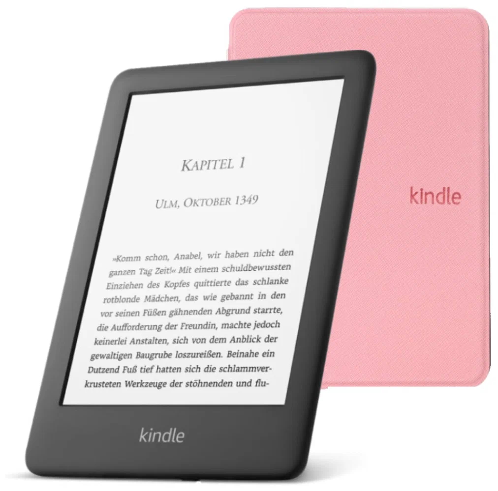 Электронная книга Amazon Kindle 10 2020 8Gb Black + Чехол UltraSlim розовый