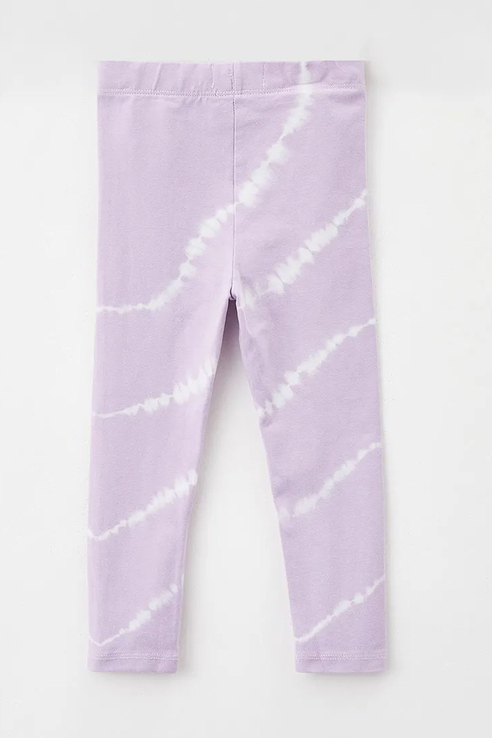 Лосины из эластичного хлопка в стиле Tie-dye Sela 1804051826 цв. фиолетовый р. 146