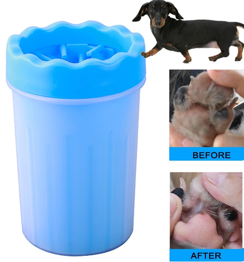 Лапомойка для собак ZOOWELL пластик, силикон, голубой